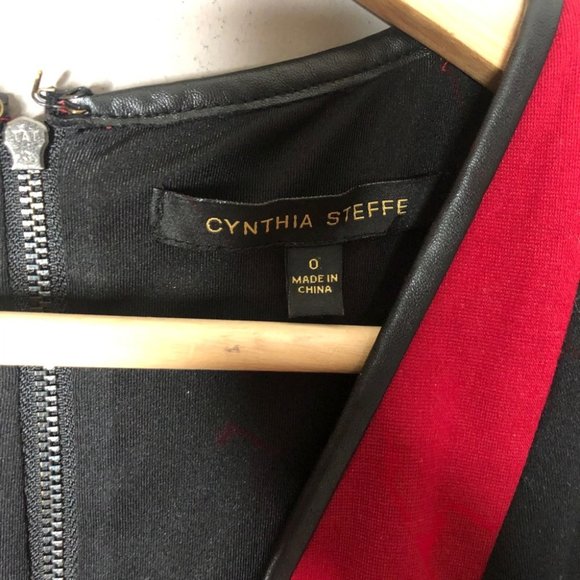 Cynthia Steffens black red sheath dress 0 - Picture 5 of 8